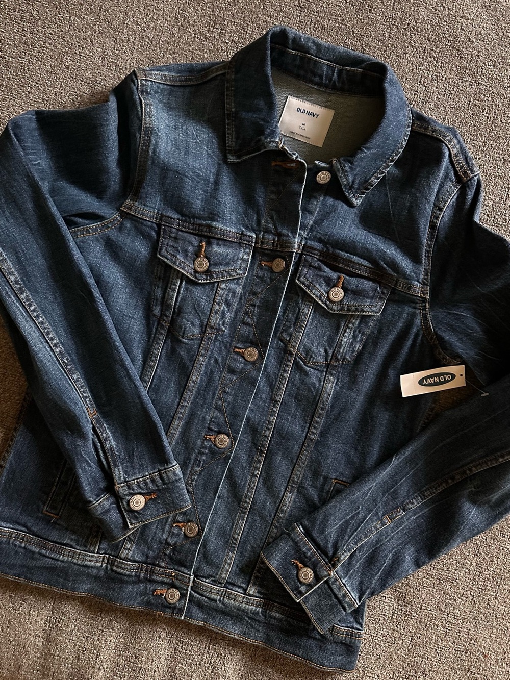 NWT Old Navy Women's Indigo Blue Denim Stretch Jean Jacket Size Medium Tall